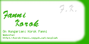 fanni korok business card